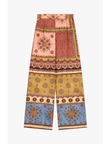 Pantalon palazzo imprimé patchwork à jambes larges Dixie