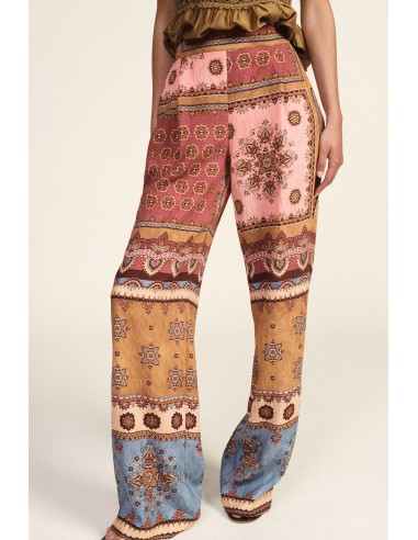 Pantalon palazzo imprimé patchwork à jambes larges Dixie