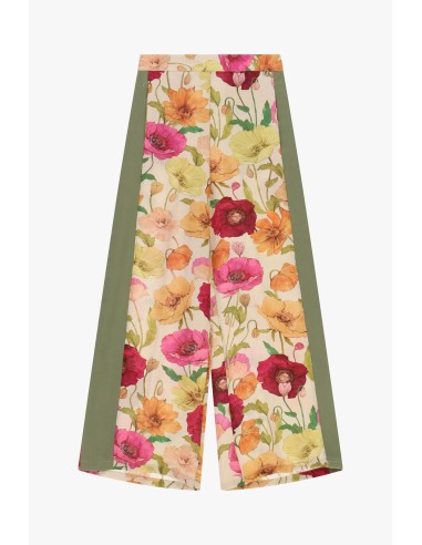 Palazzo-broek met bloemenprint en contrasterende inzetstukken Dixie