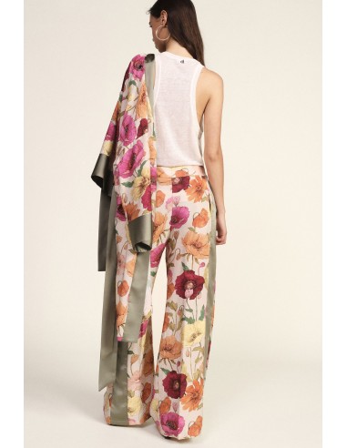Palazzo-broek met bloemenprint en contrasterende inzetstukken Dixie