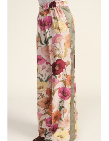 Pantalon palazzo à imprimé floral avec empiècements contrastants Dixie