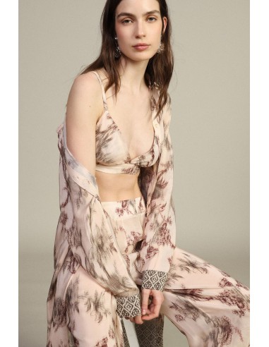 Dixie driehoekige top met botanische print en dunne bandjes
