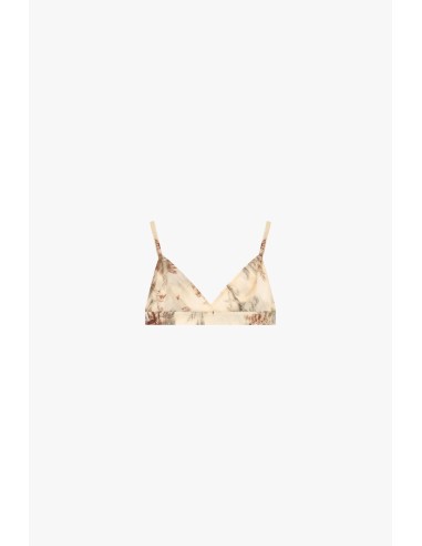 Dixie driehoekige top met botanische print en dunne bandjes