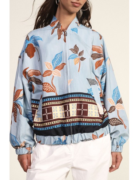 Bomber Dixie à imprimé floral et bord élastiqué