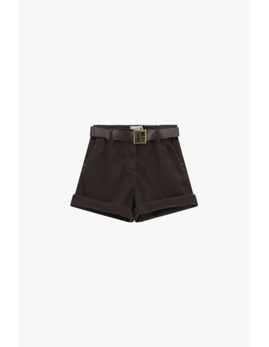 Shorts à coupe régulière avec ceinture et revers s'il vous plaît
