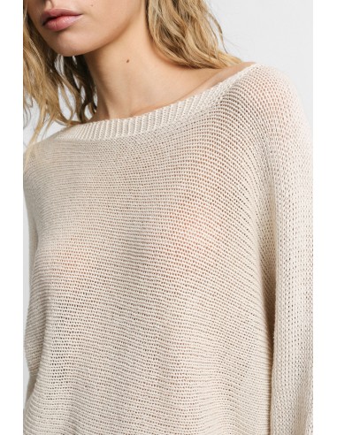 Pull à col rond ajouré, coupe souple, s’il vous plaît