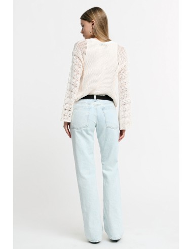 Jeans met vijf zakken, rechte pijpen en hoge taille alstublieft