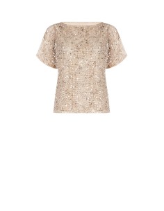 Blouse en maille large transparente avec paillettes et sous-couche Top Rinascimento