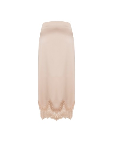 Jupe longue droite en satin avec fond en dentelle Rinascimento