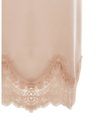 Jupe longue droite en satin avec fond en dentelle Rinascimento