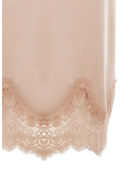 Jupe longue droite en satin avec fond en dentelle Rinascimento