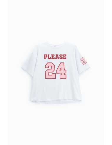 T-shirt ample avec imprimé sur le devant et la manche Please