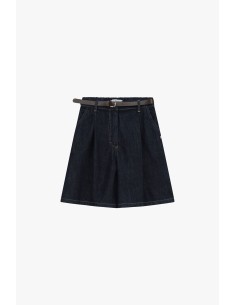 Denim knielange shorts met riem, alstublieft 2