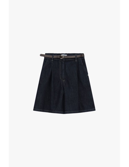 Short en jean mi-long avec ceinture Please