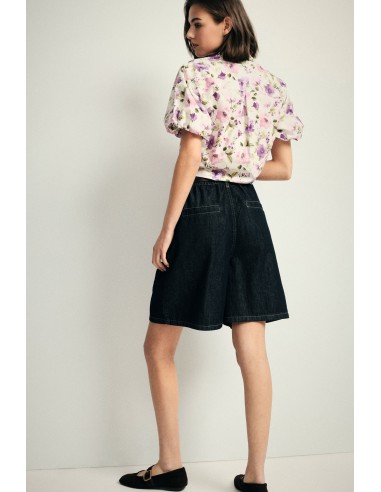 Short en jean mi-long avec ceinture Please
