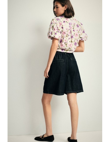 Short en jean mi-long avec ceinture Please