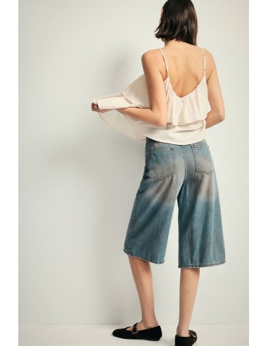 Cropped jeans met vijf zakken en wijde pijpen, alstublieft