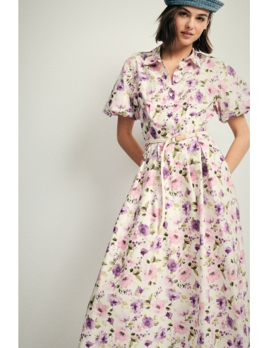 Robe longue à imprimé floral avec ceinture Please