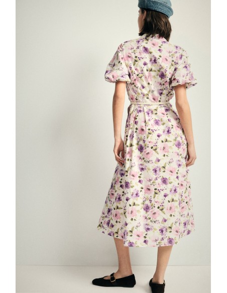 Robe longue à imprimé floral avec ceinture Please