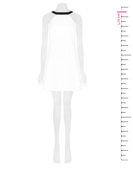 Robe courte bicolore en tissu technique avec nœud dans le dos Rinascimento