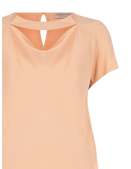 Soepelvallende Curvy-blouse van mat satijn met cut-out Rinascimento Curvy