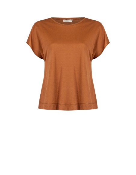 Ruimvallend T-shirt van viscosemix met licht gekreukt effect Rinascimento Curvy