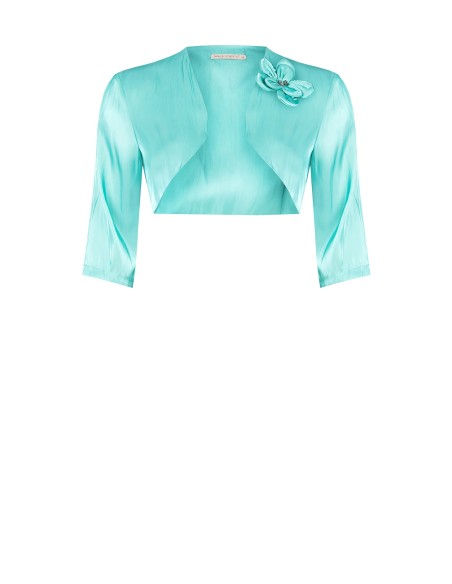 Boléro cache-épaules en satin avec fleur et strass Rinascimento Curvy