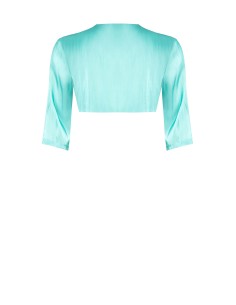 Boléro couvre-épaules en satin avec fleur et strass Rinascimento Curvy 2