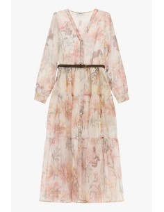 Robe longue fleurie avec ceinture tressée Dixie