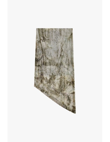 Asymmetrische midirok met marmereffectprint Dixie