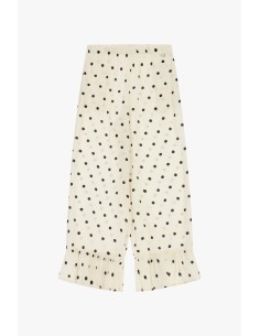 Pantalon cropped à pois avec volant au bas Dixie