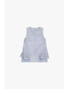 Top sans manches rayé avec volants latéraux Dixie