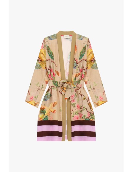 Doudoune fantaisie florale avec ceinture Dixie