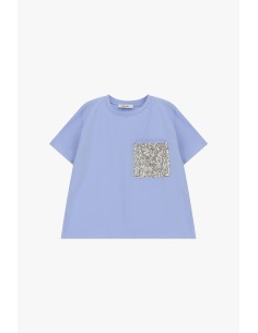 Dixie T-shirt met opgestikt zakje met pailletten 2
