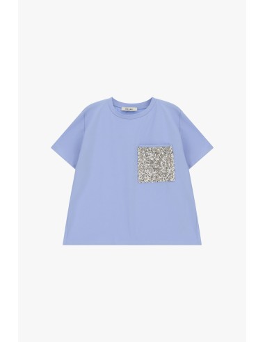 Dixie T-shirt met opgestikt zakje met pailletten