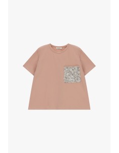 Dixie T-shirt met opgestikt zakje met pailletten