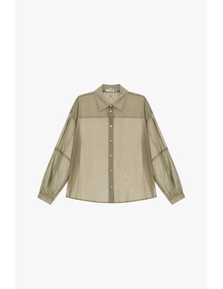 Chemise oversize transparente avec col classique Please