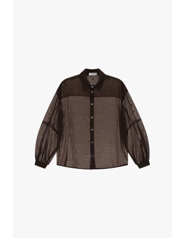 Chemise oversize transparente avec col classique Please