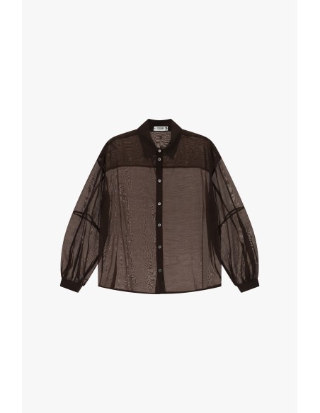Chemise oversize transparente avec col classique Please