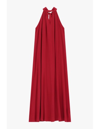 Robe longue fluide avec encolure à nouer Dixie