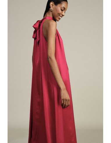 Robe longue fluide avec encolure à nouer Dixie