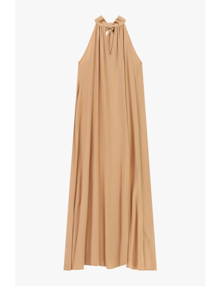 Robe longue fluide avec encolure à nouer Dixie