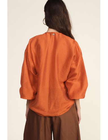 Blouse ample à manches longues et volants sur le devant Dixie