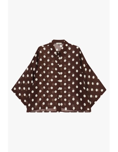 Ruimvallende blouse met stippen en kimonomouwen Dixie