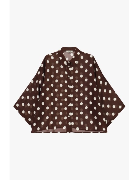 Ruimvallende blouse met stippen en kimonomouwen Dixie