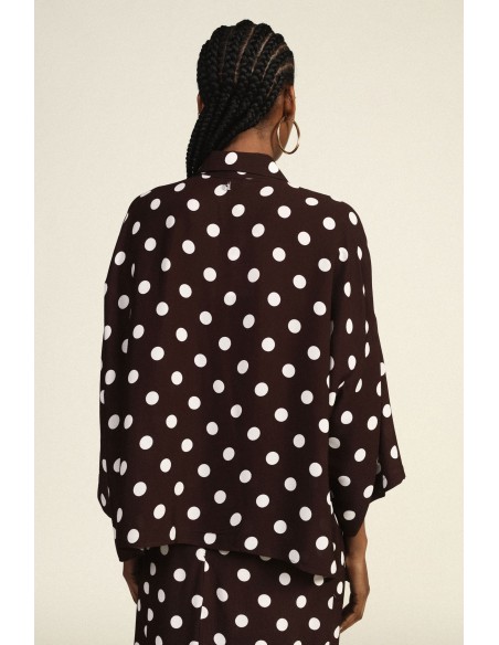 Blouse ample à pois avec manches kimono Dixie