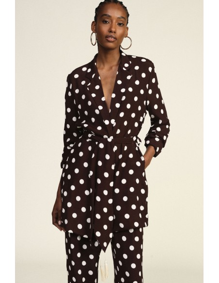 Manteau léger à pois avec ceinture Dixie