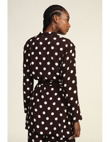 Manteau léger à pois avec ceinture Dixie
