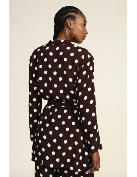 Manteau léger à pois avec ceinture Dixie