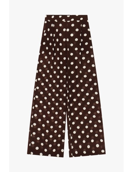 Pantalon palazzo à pois à jambes larges Dixie
